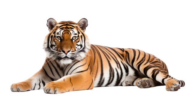 A tiger on the transparent background