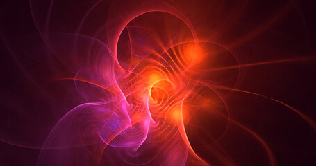 3D manual rendering abstract colorful fractal light background