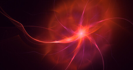 3D rendering abstract multicolor fractal light background