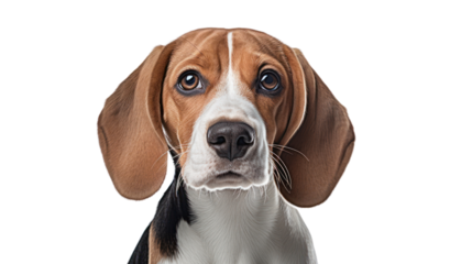 A beagle dog on the transparent background