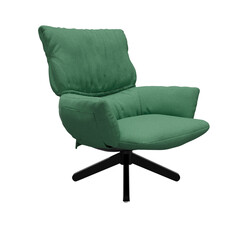 Modern accent chairs left side view 3d rendering. High quality transparent background image.