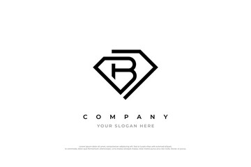 Diamond Letter B Logo Design Vector
