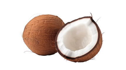 A coconut on the transparent background