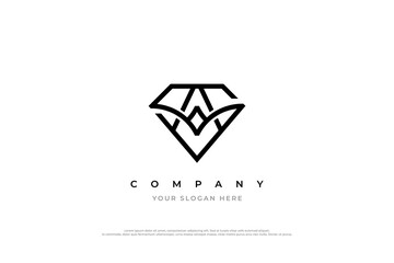 Letter AS or SA Diamond Logo Design