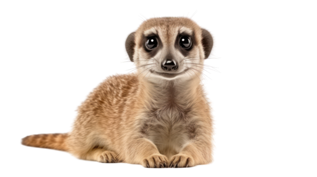 A meerkat on the transparent background