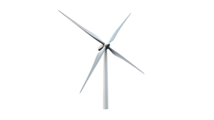Wind turbine on the transparent background
