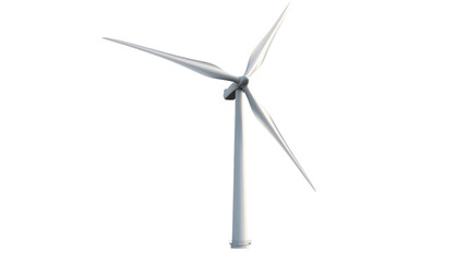 Wind turbine on the transparent background