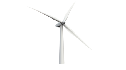 Wind turbine on the transparent background