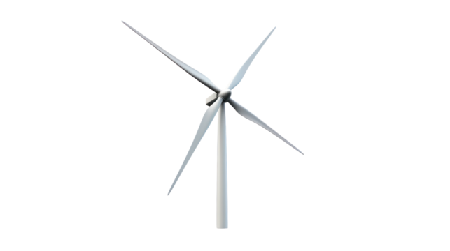 Wind turbine on the transparent background