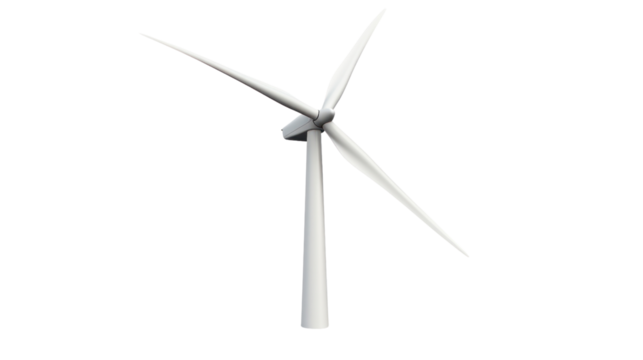Wind turbine on the transparent background - Powered by Adobe