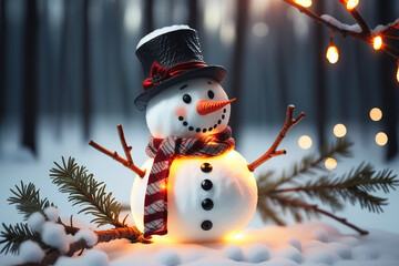 Obraz premium snowman in the snow
