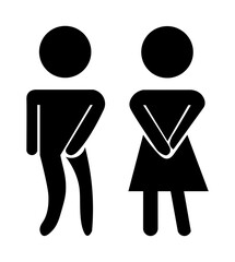 Fototapeta premium Mockup man and woman toilet icon 