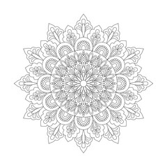 Adult Inner balance mandala coloring book page for kdp book interior