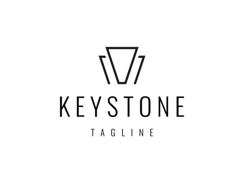 creative keystone line logo design