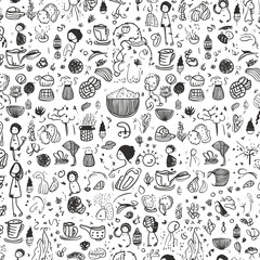 Hand drawn simple elements set. Sketch underlines, icons, emphasis, Hand drawn like kids Mother life pattern design for print including different elements of love and baby flower and kids