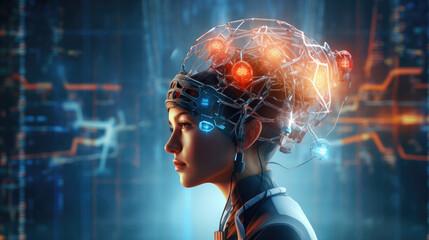 A brain-computer interface connecting a human to AI systems