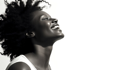 African black woman happy smiling