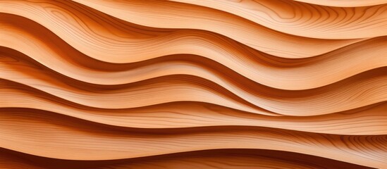 Carved wooden wall panel with an alternating wave pattern creating shadows depth height and texture