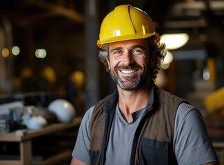 Professional Heavy Industry Engineer Worker Wearing Uniform generative ai.