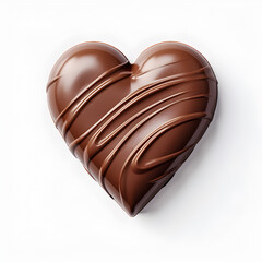 Chocolate heart isolated on a white background. Generative ai. 