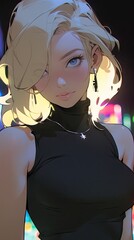 girl with headphones