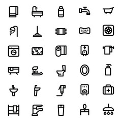 Outline icons for Bathroom