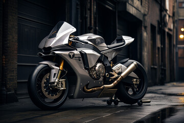 Fototapeta na wymiar Ai Generated Amazing motorcycle on the street