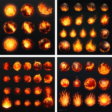 flames fiery burst explosion flash comic animation boom burn inferno heat blast warm effect fire 