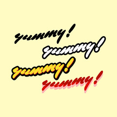 Vector yum yum text for your design or business