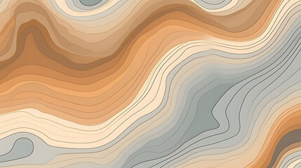 Naklejka premium Abstract wavy topographic map. Abstract wavy and curved lines background. Abstract geometric topographic contour map background marble texture. Generative Ai.