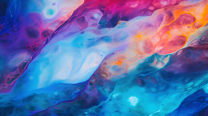 Closeup of abstract rough colorful bold rainbow colors marble texture. Generative Ai.