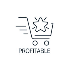 New profitable offer to buy. Vector linear illustration icon isolated on white background.