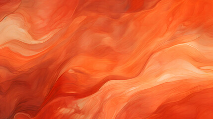 digital oil paint brush abstract background red orange marble texture. Generative Ai.