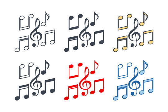 Music Notes icon collection with different styles. Tone music icon symbol vector illustration isolated on white background
