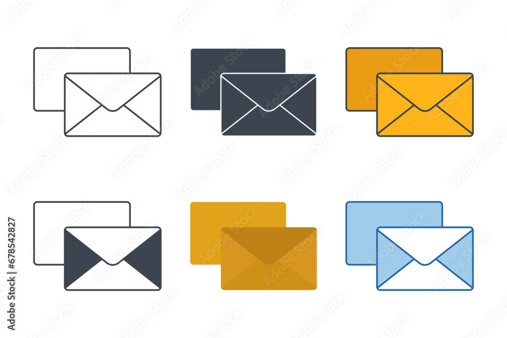 Poster envelope icon collection with different styles. mail envelope icon symbol vector illustration isolat