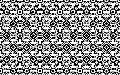 Decorative Seamless Pattern Black and White 010