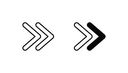 Right Arrow icon design with white background stock illustration
