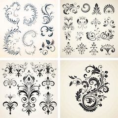 flourish vignette scroll victorian curl swirl typographic certificate calligraphic ornamental type ornate 