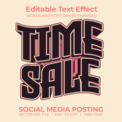 Time Sale 3D editable text effect, sale banner, text for business promotion