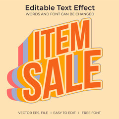Item Sale 3D editable text effect, sale banner, text for business promotion