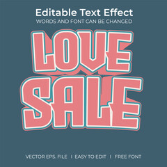 Love Sale 3D editable text effect, sale banner, text for business promotion