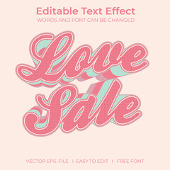 Love Sale 3D editable text effect, sale banner, text for business promotion