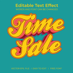 Time Sale 3D editable text effect, sale banner, text for business promotion