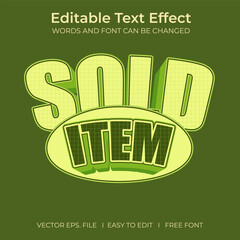 Sold Item 3D editable text effect, sale banner, text for business promotion