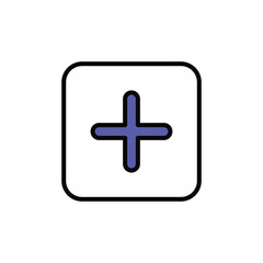 Plus Sign icon design with white background stock illustration