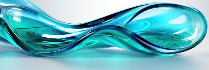 Transparent Glossy Glass Ribbon Curved Wave , Banner Image For Website, Background abstract , Desktop Wallpaper