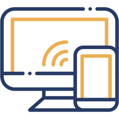 Vector Icon Remote Connection, Smart TV, Responsive Devices, Electronics, Smartphone, Internet