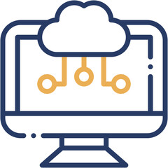 Vector Icon Cloud, Computer, Integration, Data Storage, UI, Networking