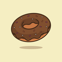 Chocolate Donuts Vector Illustration. Food and Beverage Illustration Concept.