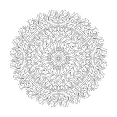 Sacred Visions adult mandala coloring book page for kdp book interior.